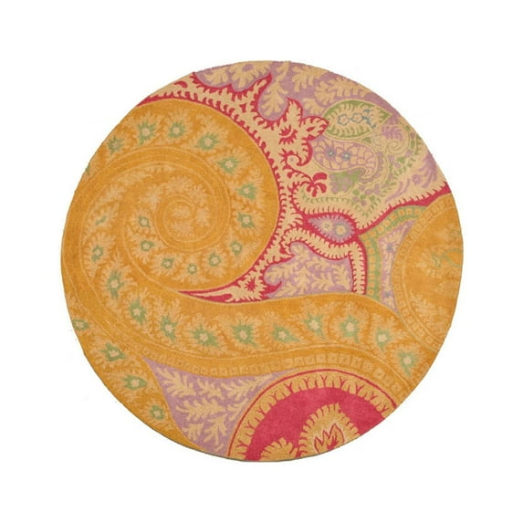 Hand-tufted Wool Orange Transitional Floral Paisley Rug