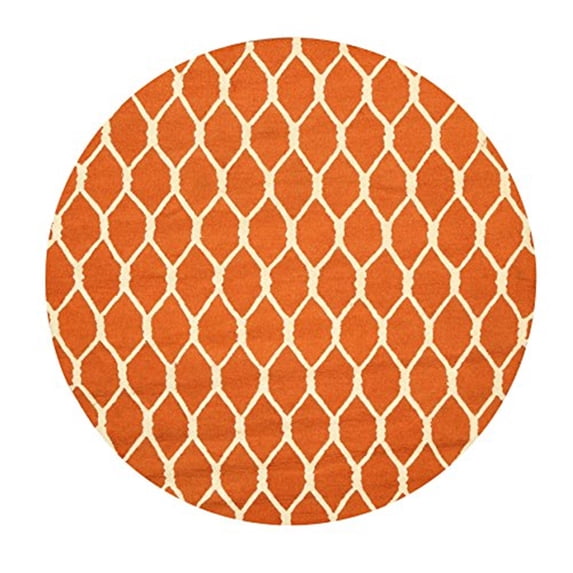 Hand-tufted Wool Orange Transitional Geometric Chain-Link Rug