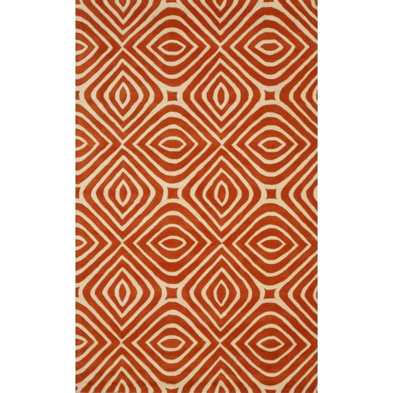 Hand-tufted Wool Orange Transitional Geometric Marla Rug