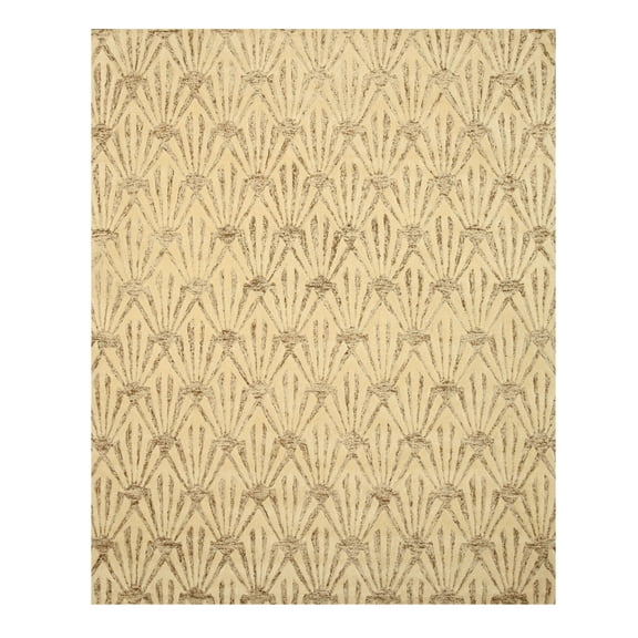 Hand-tufted Wool & Viscose Ivory Transitional Trellis Montego Rug