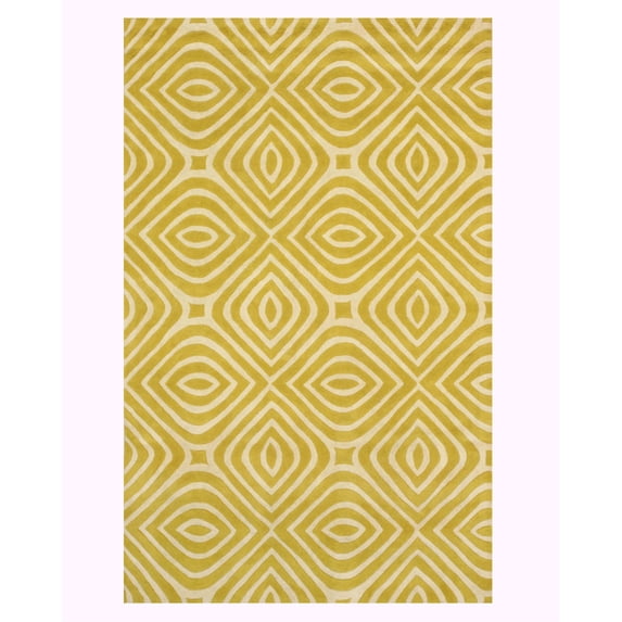 Hand-tufted Wool Yellow Transitional Geometric Marla Rug