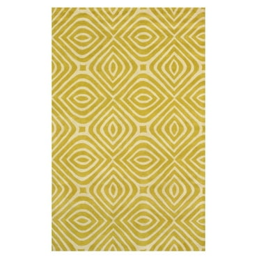 Hand-tufted Wool Yellow Transitional Geometric Marla Rug