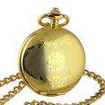 Handwinding Black Dial Mechanical Pocket Watch Gold White Hollow Hands