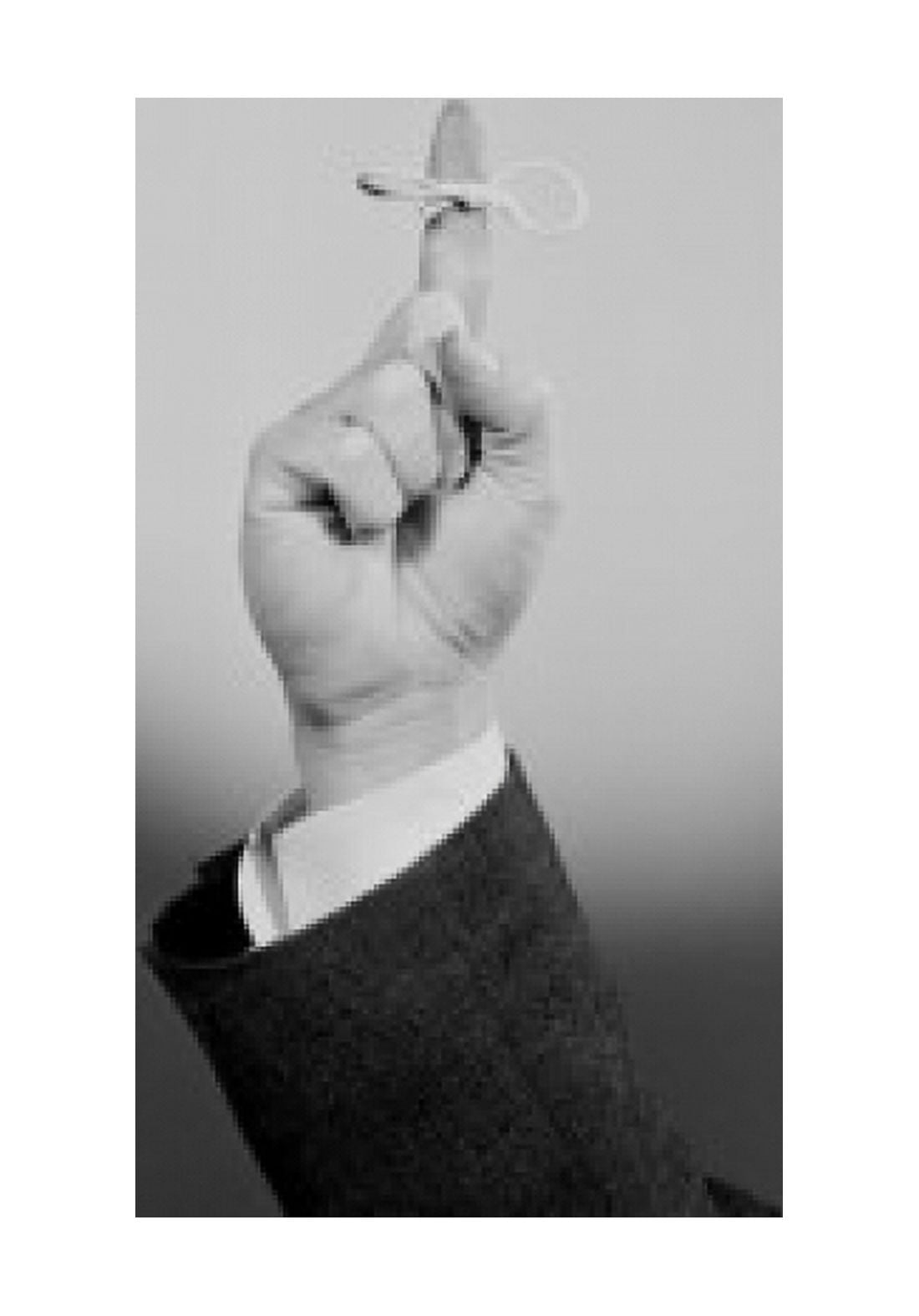 Hand with string tied around finger serving as reminder Canvas Art - (24 x 36)