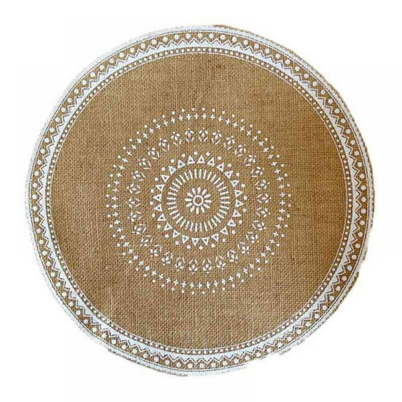 Hand-woven Coaster Ins Placemat Cotton And Linen Dining Table Insulation Pad Shooting Props Home Retro Jute Decorative Mat