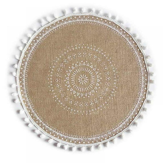 Hand-woven Coaster Ins Placemat Cotton And Linen Dining Table Insulation Pad Shooting Props Home Retro Jute Decorative Mat