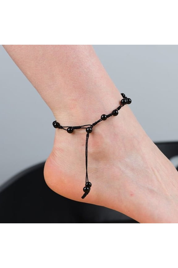 Hand-woven Natural Obsidian Anklet Protect Hope Anklet