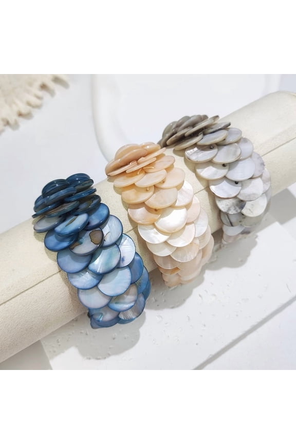 Hand-woven Round Shell Scale Shell Bracelet