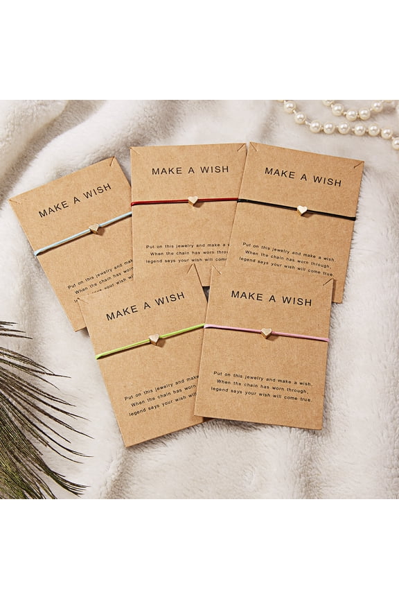 Hand-woven Simple Peach Heart Paper Card Woven Bracelet
