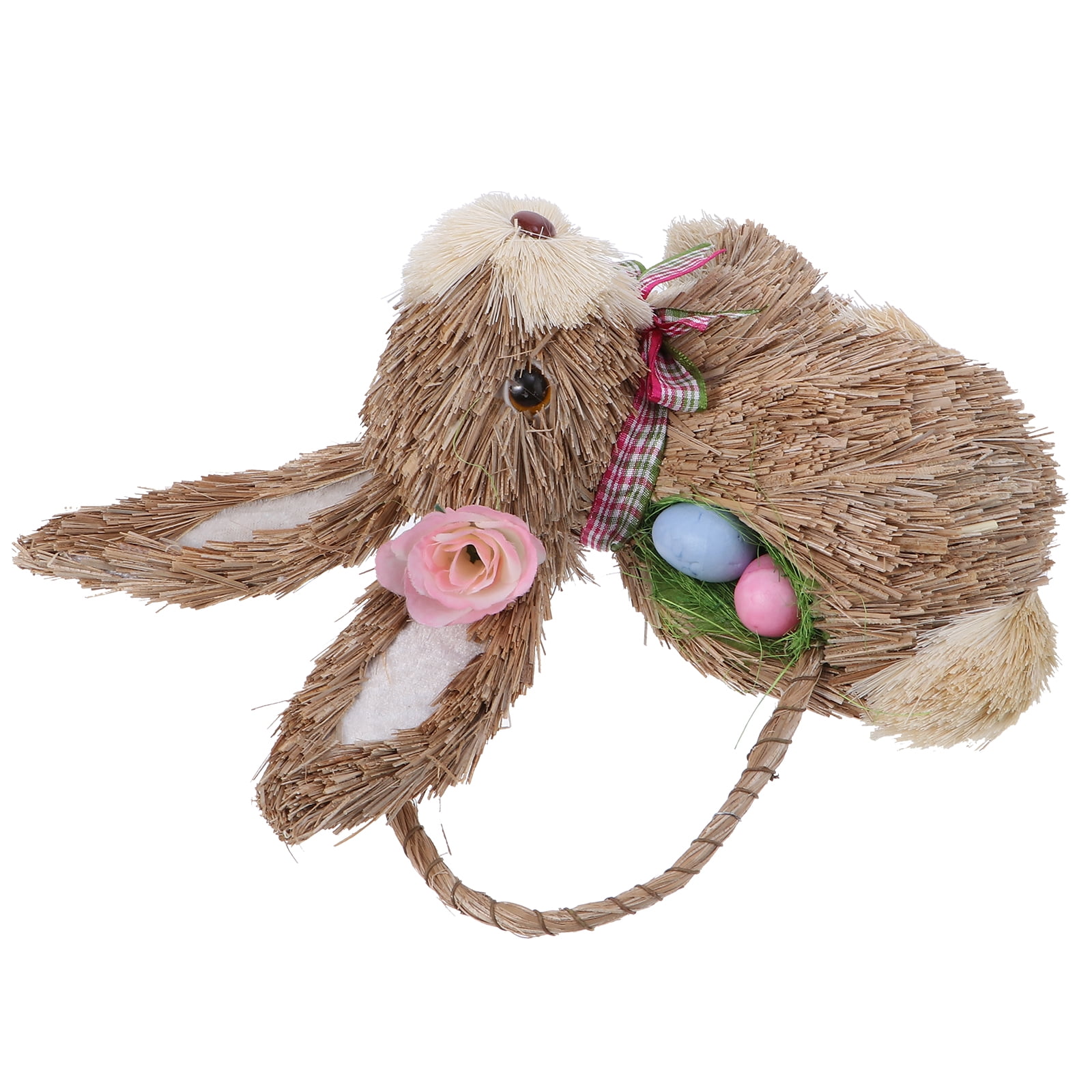 Hand-woven Straw Rabbit Adornment Animals Ornament Easter Micro ...
