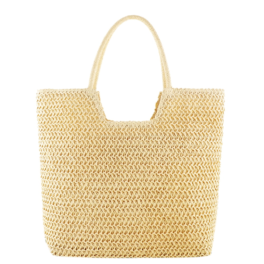 Hand-woven Women Shoulder Handbag Summer Women Straw Beach Shopping Tote Bag