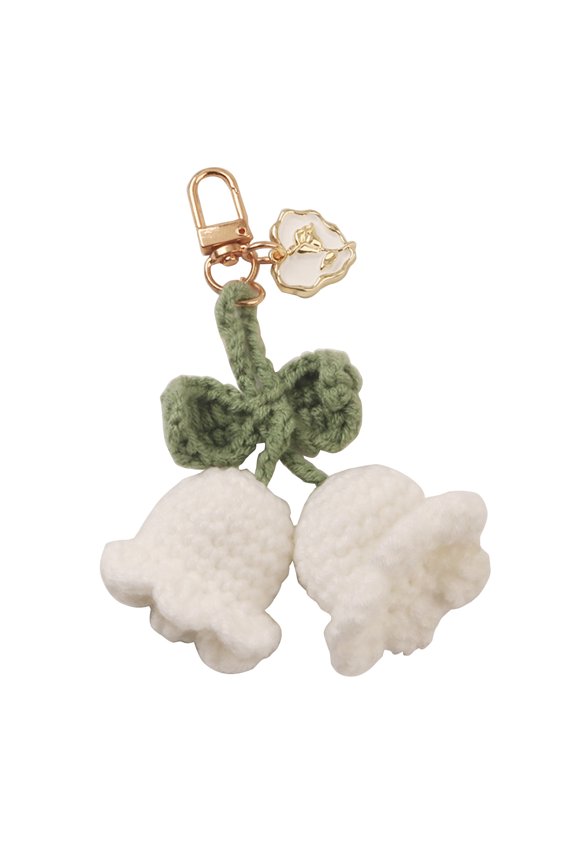 Hand-woven of the Valley Car Key Chain Love Heart Pendant Keychain Women Girl Keyring Handbag Accessory Gift