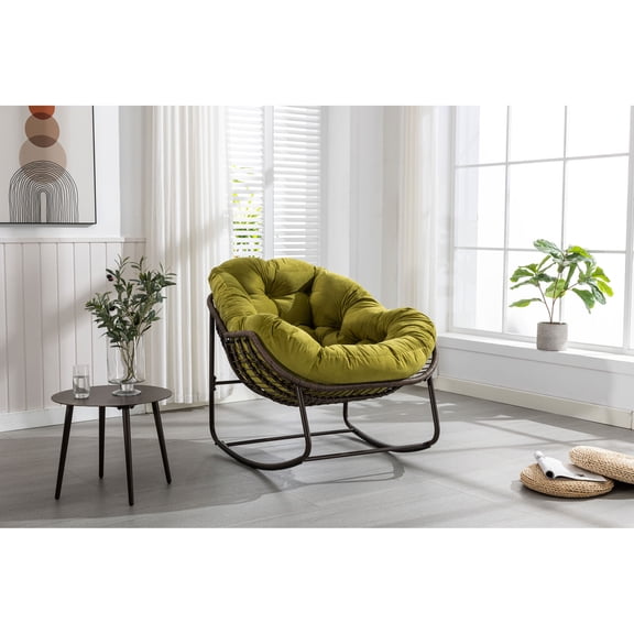 Hand-woven rattan, oversized design / Ideal for outdoor and living room relaxation