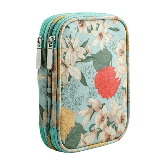 Hand-woven tool bag denim blue short empty bag Dusknt Tool Bag Crochet Hooks Case Empty Zipper Bags Portable Travel Crochet Storage Bag Organizer With Pocket And Crochet Holder Slots For Carrying