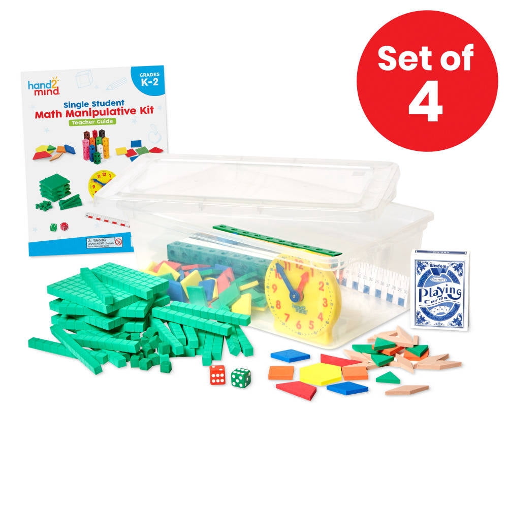 hand2mind Individual Student Manipulative Kit For Kids Ages 5-7, Individual Practice For Children At Home Or Classroom, Homeschool Supplies (Set of 4)