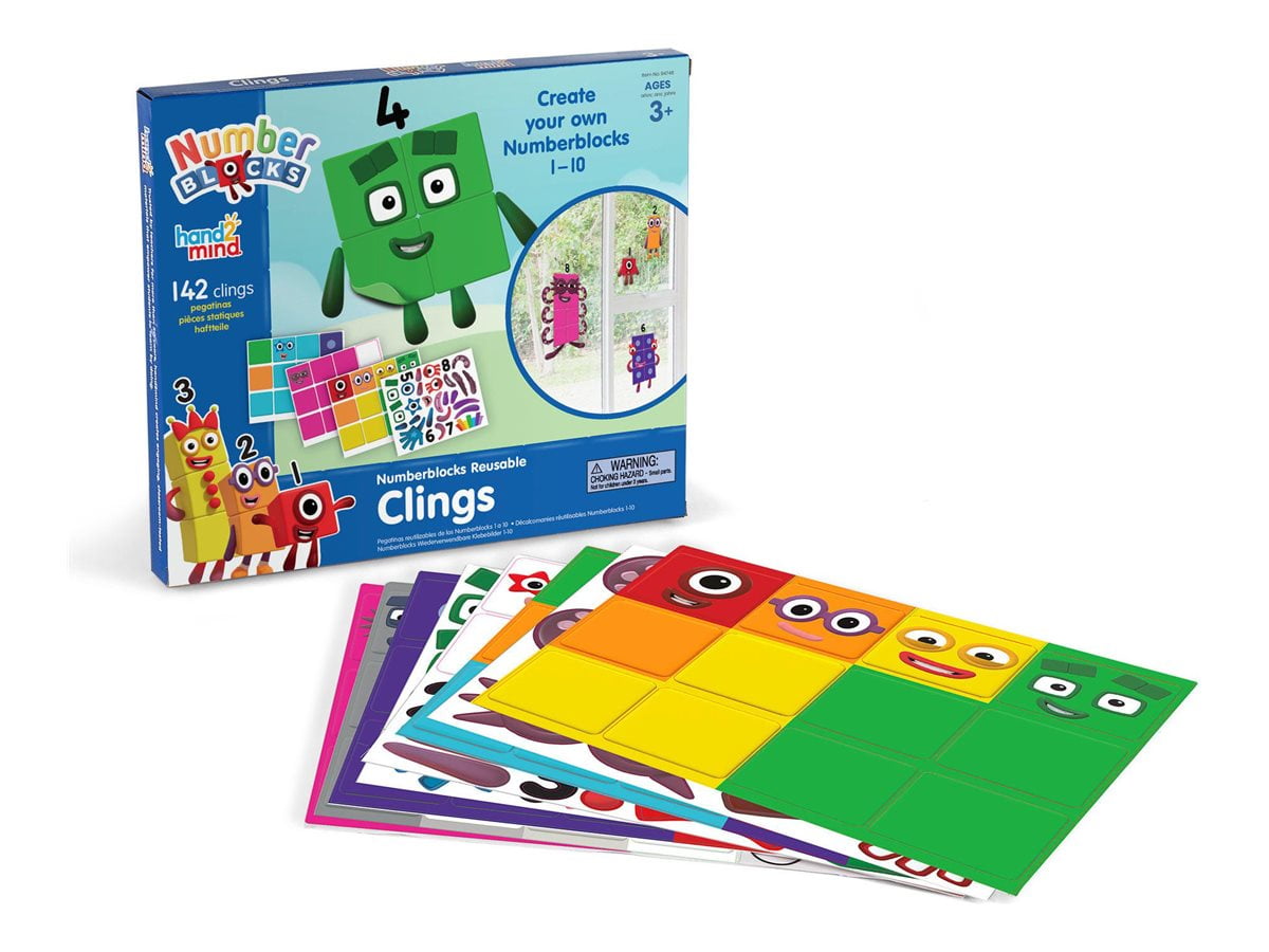 Hand2Mind Numberblocks Kids Skills Reusable Cling Stickers with Number ...