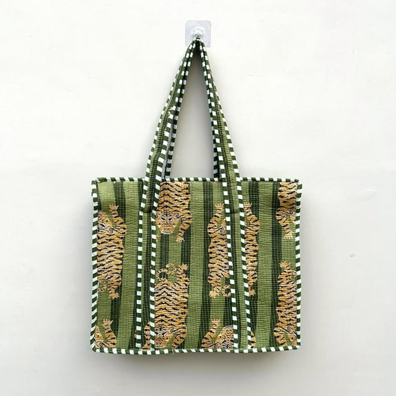 HandBlock Print Quilted Shoulder Bags Beach Tote