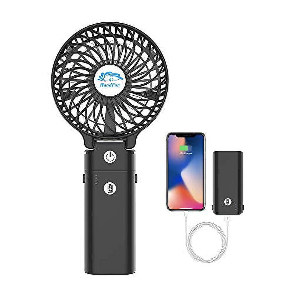 5200mAh Black and Transparent Portable Handheld Fan with Rechargeable Battery