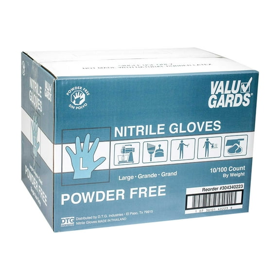 HandGards ValuGards Nitrile White Large Disposable Glove -- 1000 per case