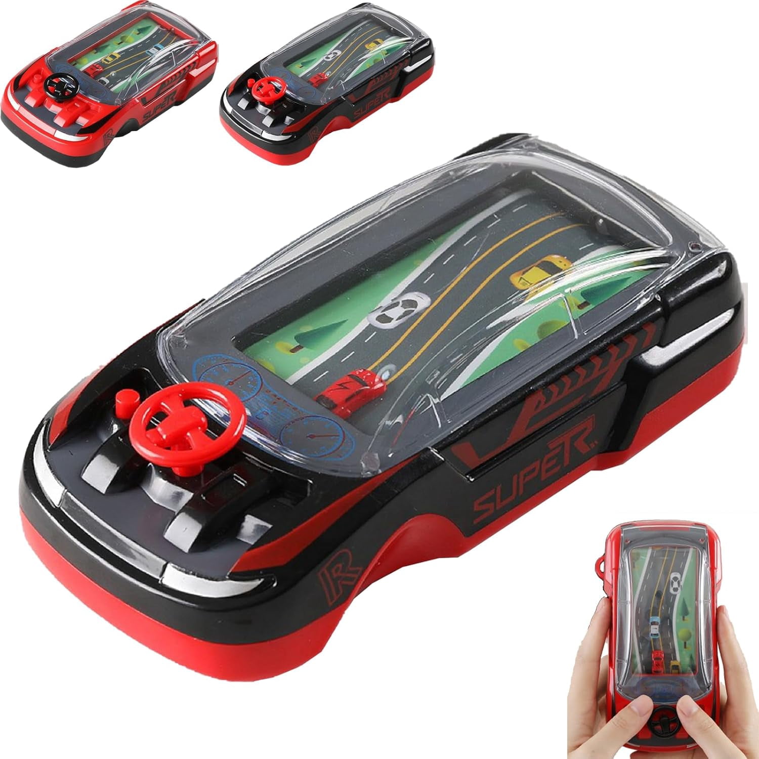 HandHeld Car Game, Handheld Racing Car Game for Ages 3-8 - Dual Player Interactive Race Driving Toy with Portable Design,Boys Girls Small Car Thinking Training Concentration
