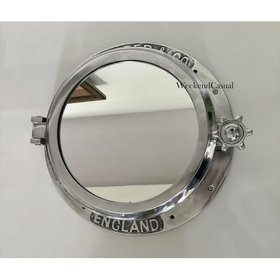 HandMade Round Glass Porthole Window Mirror Nautical Pirates Boat Decorative Mirror Captains Maritime Beach Home Decor