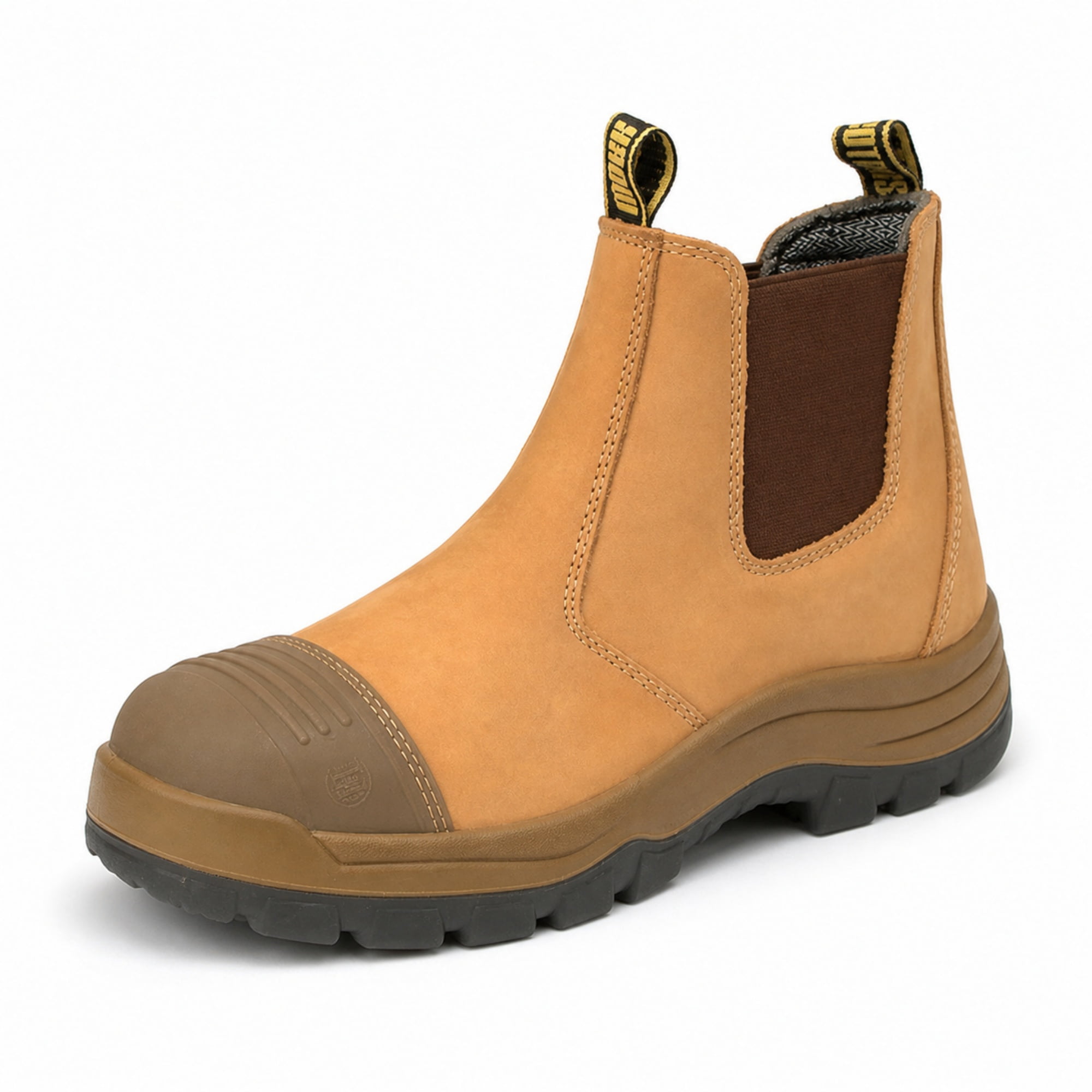 HandPoint Men's 6-Inch Tan Nubuck Leather Composite Toe Chelsea Work ...