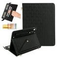 thumbnail image 1 of Handbag Case for iPad 9th/8th/7th Generation 2021/2020/2019 10.2 Inch with Pencil Holder, Folio Stand PU Leather Crossbody Shoulder Hand Strap Card Pockets Magnetic Envelope Wallet Cover,Black, 1 of 7