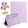 thumbnail image 1 of Handbag Case for iPad 9th/8th/7th Generation 2021/2020/2019 10.2 Inch with Pencil Holder, Folio Stand PU Leather Crossbody Shoulder Hand Strap Card Pockets Magnetic Envelope Wallet Cover,Purple, 1 of 7