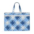 thumbnail image 1 of Handbag File Bag 15×10.6in Large Capacity Double Pocket Designed For Work Travel Travel Shopping Argyle Plaid Lightskyblue_2, 1 of 8