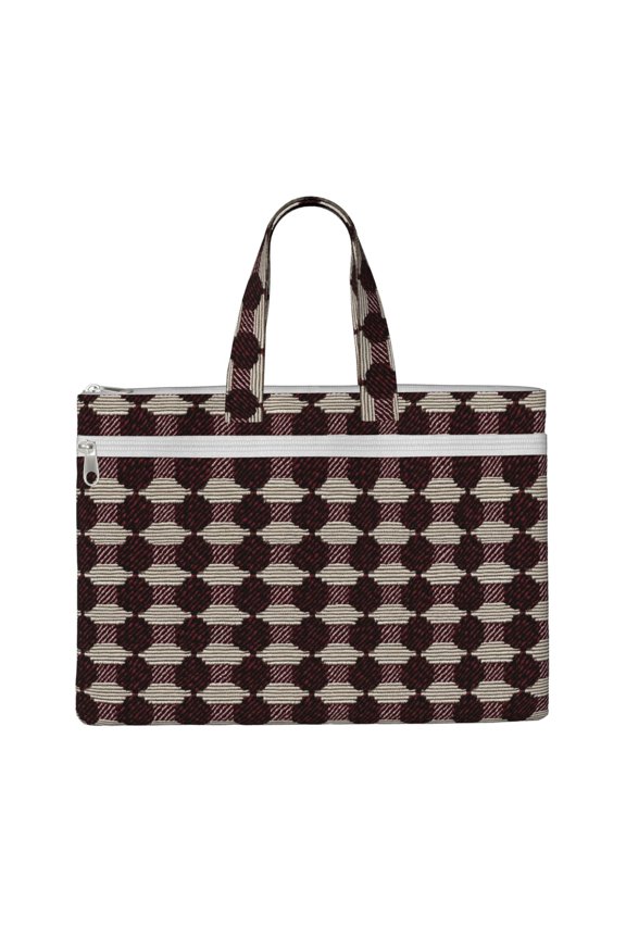 Handbag File Bag 1510.6in Large Capacity Double Pocket Designed For Work Travel Travel Shopping Crimson Modern Houndstooth Texture_3