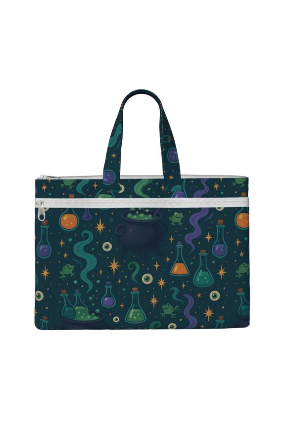 Handbag File Bag 1510.6in Large Capacity Double Pocket Designed For Work Travel Travel Shopping Magical Potion Halloween Pattern