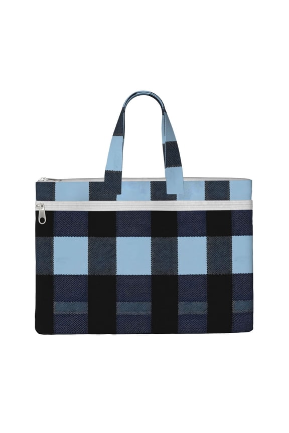 Handbag File Bag 1510.6in Large Capacity Double Pocket Designed For Work Travel Travel Shopping Midnightblue Buffalo Plaid Check Tartan Scotland_2