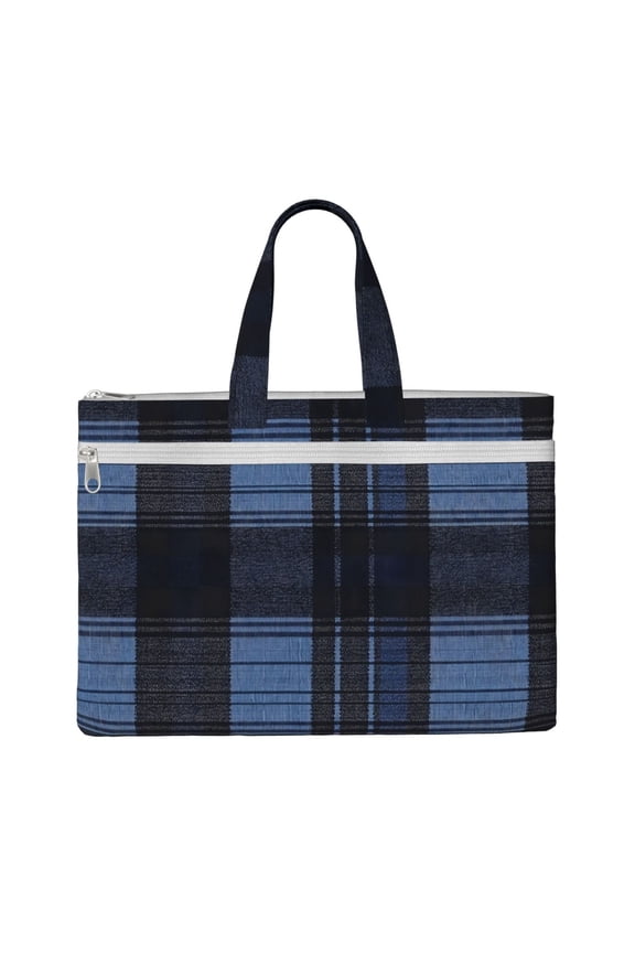 Handbag File Bag 1510.6in Large Capacity Double Pocket Designed For Work Travel Travel Shopping Midnightblue Buffalo Plaid Check Tartan Scotland_3