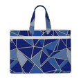 thumbnail image 1 of Handbag File Bag 15×10.6in Large Capacity Double Pocket Designed For Work Travel Travel Shopping Royalblue Geometric Lines_2, 1 of 8