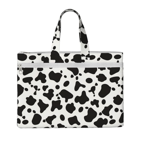 Handbag File Bag 1510.6in Large Capacity Double Pocket Designed For Work Travel Travel Shopping Simple Cow Print Pattern, Vector Art Style_3