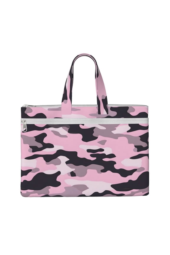 Handbag File Bag 1510.6in Large Capacity Double Pocket Designed For Work Travel Travel Shopping Texture Military Camouflage Pattern Abstract Pink_4