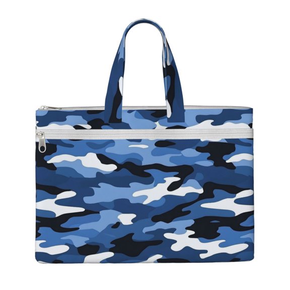 Handbag File Bag 1510.6in Large Capacity Double Pocket Designed For Work Travel Travel Shopping Vector Camouflage Pattern Blue_2