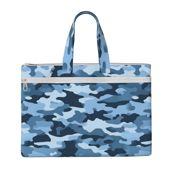 Handbag File Bag 1510.6in Large Capacity Double Pocket Designed For Work Travel Travel Shopping Vector Camouflage Pattern Blue_3