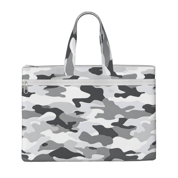 Handbag File Bag 1510.6in Large Capacity Double Pocket Designed For Work Travel Travel Shopping Vector Camouflage Pattern Gray_2