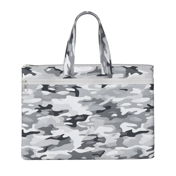 Handbag File Bag 1510.6in Large Capacity Double Pocket Designed For Work Travel Travel Shopping Vector Camouflage Pattern Gray_3