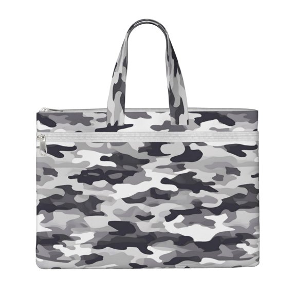 Handbag File Bag 1510.6in Large Capacity Double Pocket Designed For Work Travel Travel Shopping Vector Camouflage Pattern Gray_4