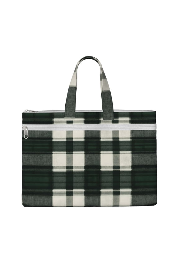 Handbag File Bag 1510.6in Large Capacity Double Pocket Designed For Work Travel Travel Shopping Springgreen Buffalo Plaid Check Tartan Scotland_41650_2