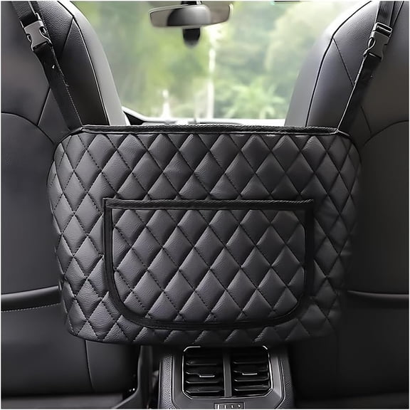 Handbag Holder Between Seat, Leather Large Capacity Storage Pocket for Front Seat, Automotive Console Organizer Interior Backseat Barrier for Pet, Accessories