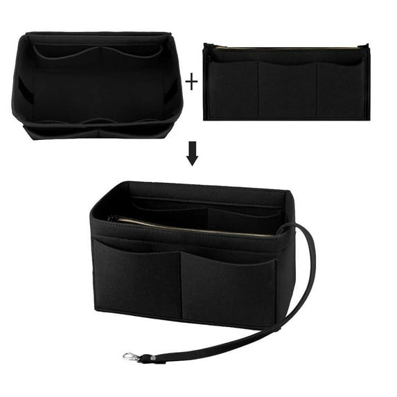 Handbag Organizer Insert with Multiple Pockets for Efficient Tote and Purse Storage Travel Bag