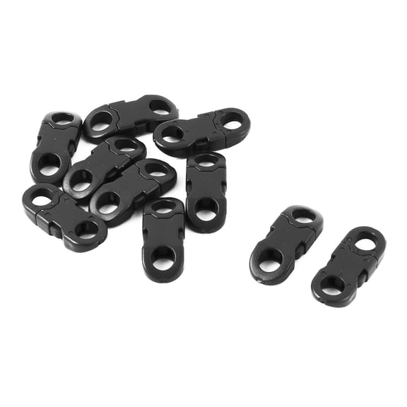 Handbag Plastic Webbing Adjustive Quick Release Buckle Fastener Black 10 Pcs