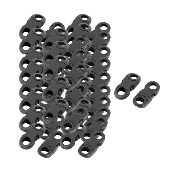 Handbag Plastic Webbing Adjustive Quick Release Buckle Fastener Black 50 Pcs