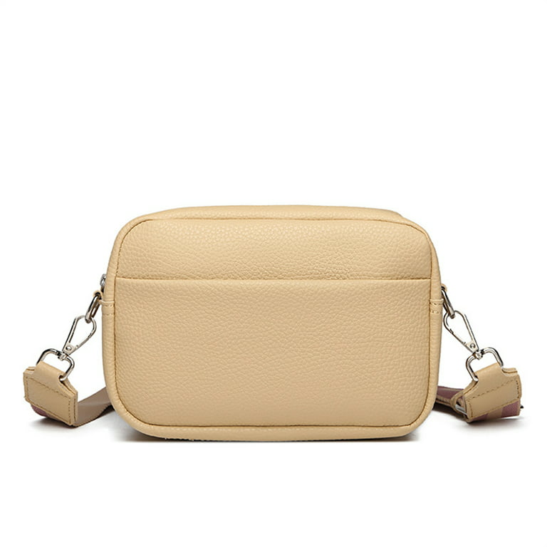 Handbag Solid Color Shoulder Bag for Women Wide Strap 
