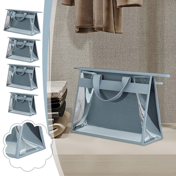 Handbag Storage Bag Transparent Tote Organizer, Thickened Large-capacity Protective Case for Clothes Shoes Accessories, Visible Space-saving Clutter Reduction Solution, Topliu