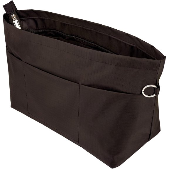 Handbag Tote Purse Organizer Insert Bag Liner Shaper Divider Zipper 11 Pockets Compartments Large Coffee