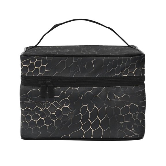 Handbag Travel Bag Cosmetic Bag 96.36.7in Multi-Function Bag Large Capacity For Camping Travel Family Travel Snake Skin Print Style On The Backgroud Of Darkgray_3